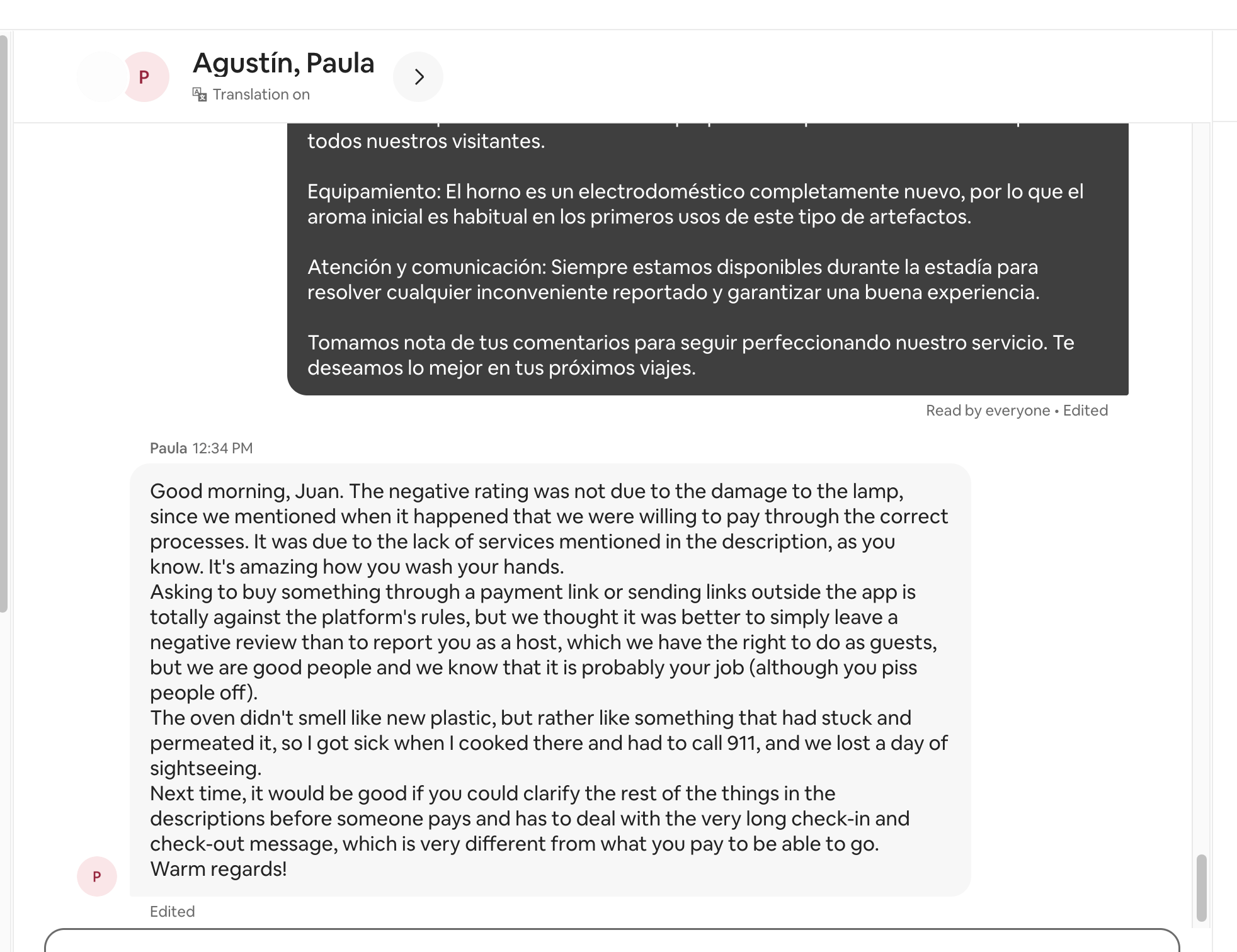 Respuesta posterior a la review
